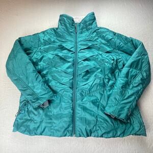Columbia Omni-Heat Interchange Puffer Jacket Teal Green 3X